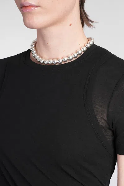 Jil Sander Top Cn Ls T-shirt In Black Cotton In Black