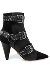 ISABEL MARANT Lysett buckled leather and suede boots