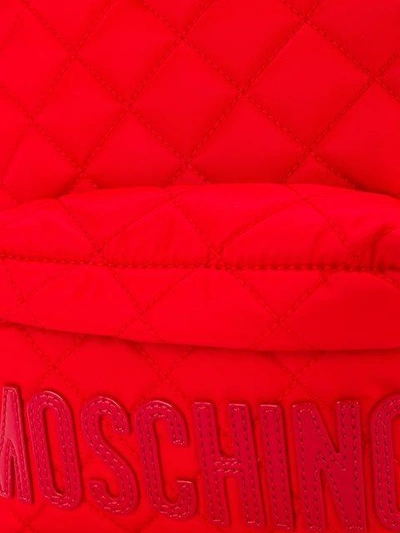 Shop Moschino Quilted Backpack - Red