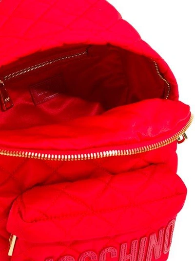Shop Moschino Quilted Backpack - Red