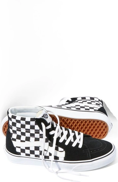 Vans 'sk8-hi' Sneaker (unisex) In Black/ True White Checkerboard