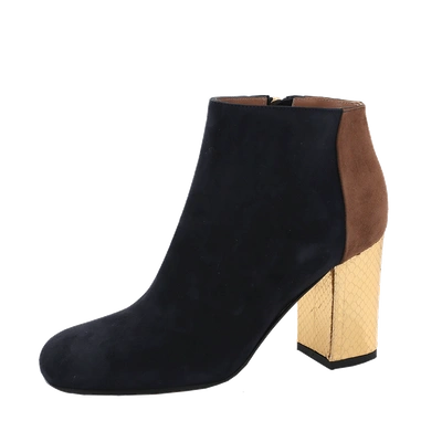 Shop Marni Two Tone Bootie In Black