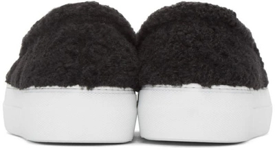 Shop Joshua Sanders Black Shearling 'la' Slip-on Sneakers