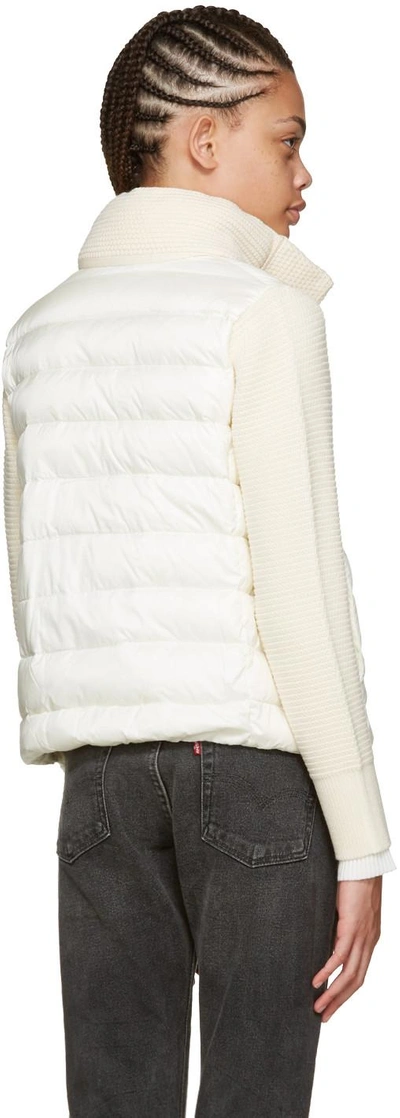 Shop Moncler Off-white Quilted Down Jacket