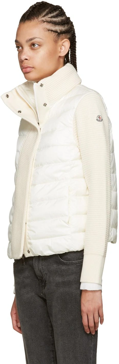 Shop Moncler Off-white Quilted Down Jacket