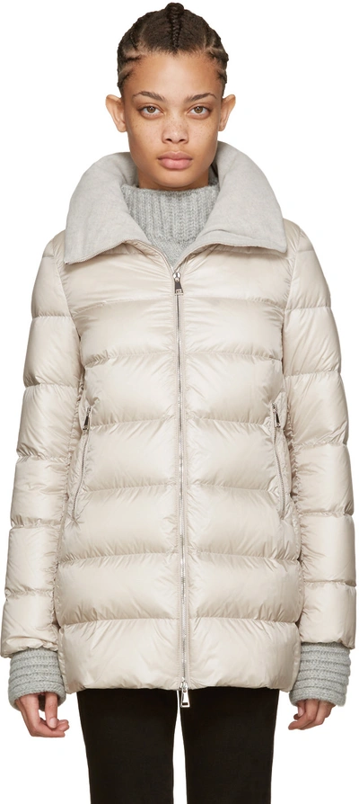 Moncler Torcyn Quilted Wool lined Puffer Coat Ivory In Brown ModeSens