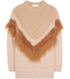 STELLA MCCARTNEY Knitted wool and faux fur sweater