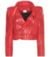 VETEMENTS Cropped leather jacket,P00204305