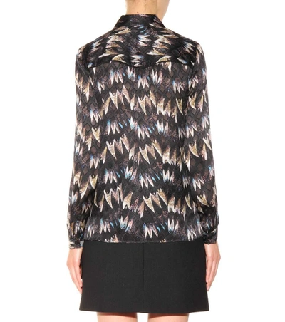 Shop Diane Von Furstenberg Chrissie Printed Silk Shirt In Black