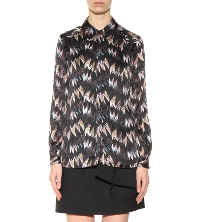 Shop Diane Von Furstenberg Chrissie Printed Silk Shirt In Black