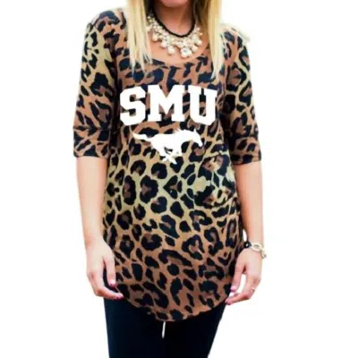 Gameday Couture Smu Logo Tunic In Leopard In Multi