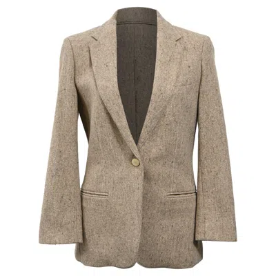 Theory Single-breasted Blazer In Brown Tweed Wool In Brown