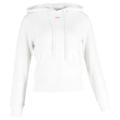 Off-white Arrow Print Hoodie In White Cotton In White
