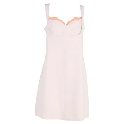 Stella Mccartney Lace-trimmed Mini Dress In Pink Viscose In Pink