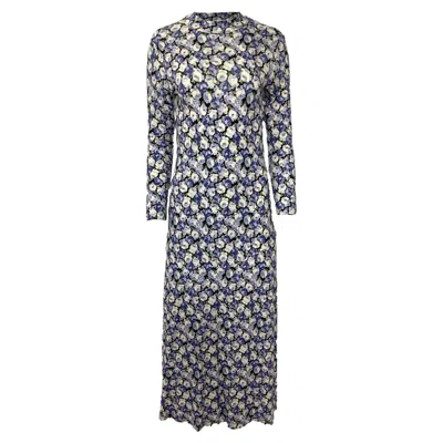 Rixo London Elise Floral Printed Midi Long Sleeve Dress In Multicolor Viscose In Multi