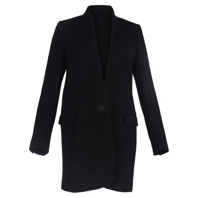 Stella Mccartney Single-breasted Coat With Pockets In Black Wool In Black