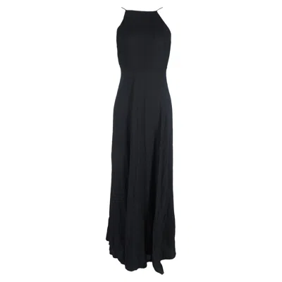 Reformation Halter Neck Backless Maxi Dress In Black Viscose In Black