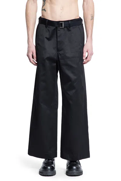 Sacai Man Black Trousers In Black