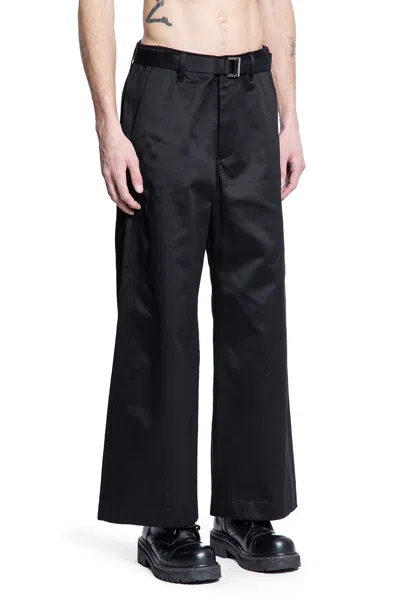 Sacai Man Black Trousers In Black