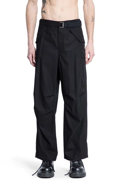 Sacai Man Black Trousers In Black