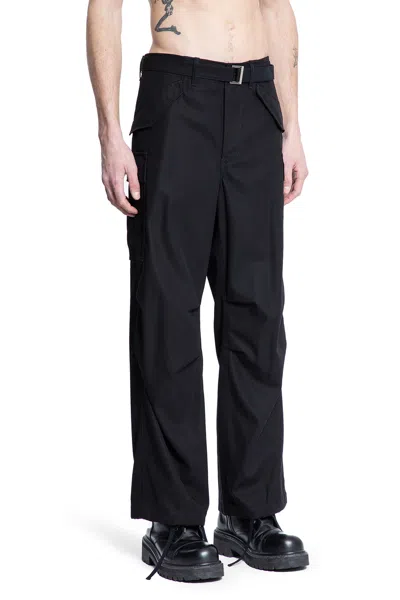Sacai Man Black Trousers In Black