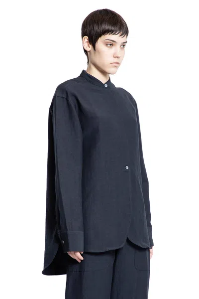 Studio Nicholson Woman Blue Shirts In Blue