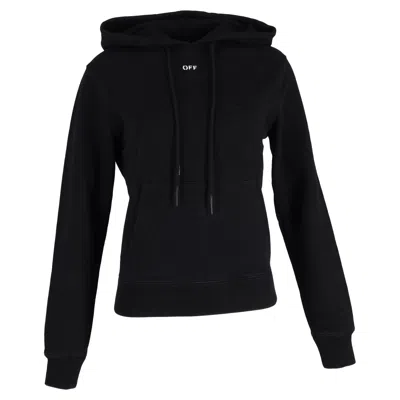 Off-white Arrow Print Hoodie In Black Cotton In Black