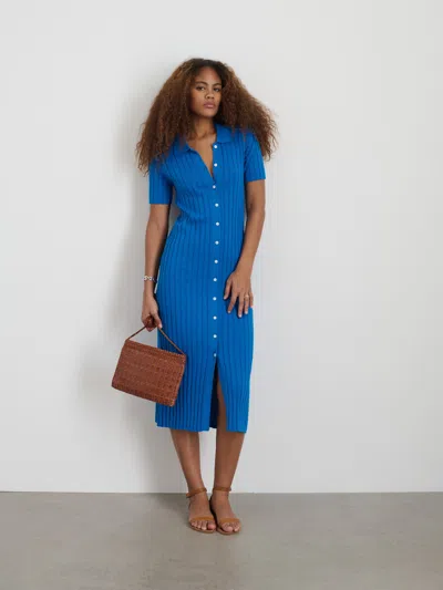 Alex Mill Alice Ribbed Sweater Dress In Cerulean Blue