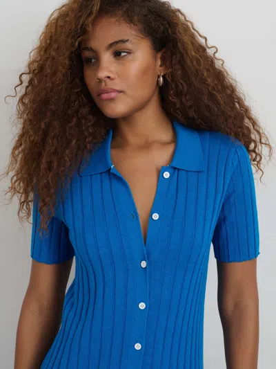 Alex Mill Alice Ribbed Sweater Dress In Cerulean Blue