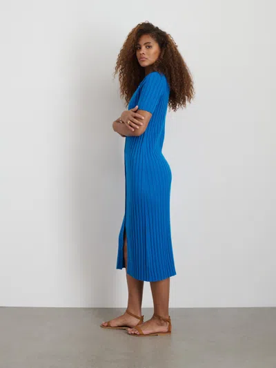 Alex Mill Alice Ribbed Sweater Dress In Cerulean Blue