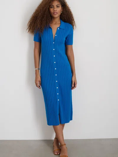 Alex Mill Alice Ribbed Sweater Dress In Cerulean Blue