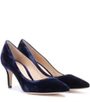 Gianvito Rossi Pointed 90mm Canvas Pumps In Deeim