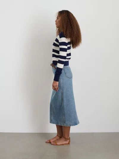 Alex Mill Ava Striped Sweater Tee In Navy/white
