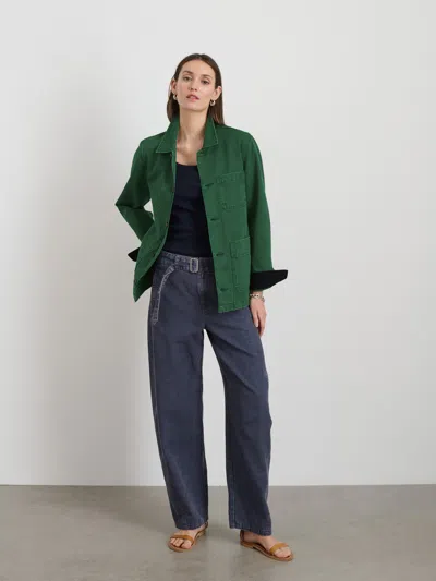 Alex Mill Britt Work Jacket In Herringbone In Emerald