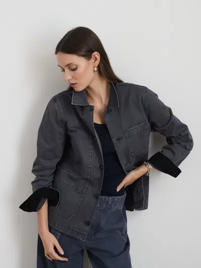 Alex Mill Britt Work Jacket In Herringbone In Pebble