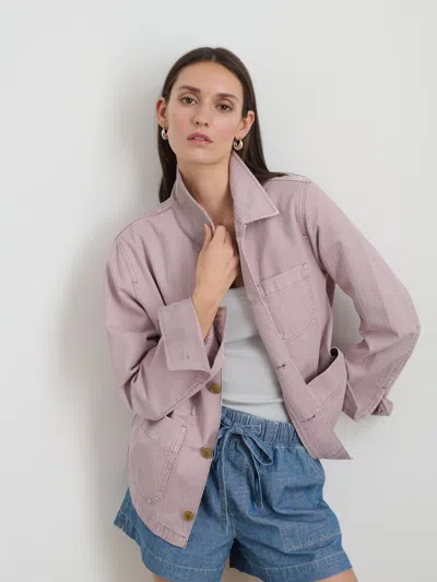 Alex Mill Britt Work Jacket In Herringbone In Thistle
