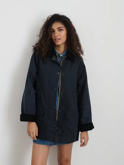 Alex Mill Chiltern Street Jacket In Waxed Cotton In Navy