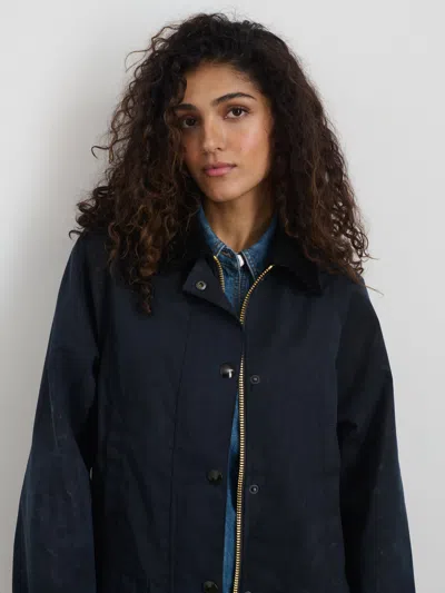 Alex Mill Chiltern Street Jacket In Waxed Cotton In Navy