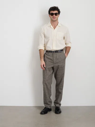 Alex Mill Cooper Trouser In Glen Plaid In Ivory/black