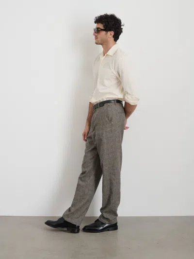 Alex Mill Cooper Trouser In Glen Plaid In Ivory/black