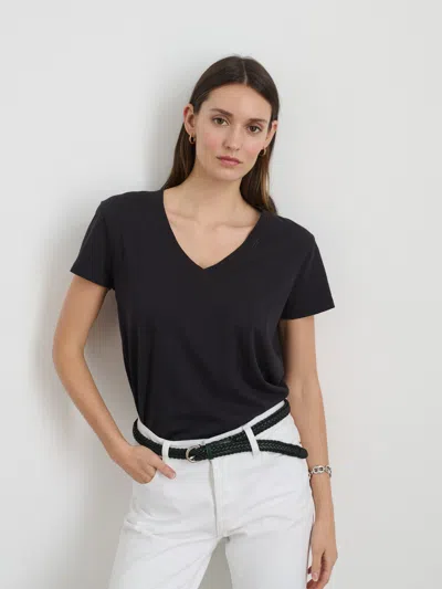 Alex Mill Elliott V Neck Tee In Cotton In Black