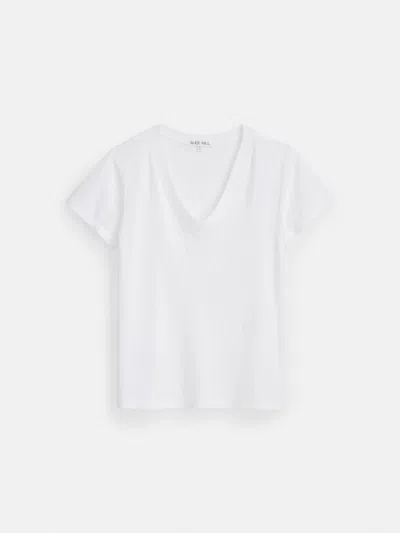 Alex Mill Elliott V Neck Tee In Cotton In White