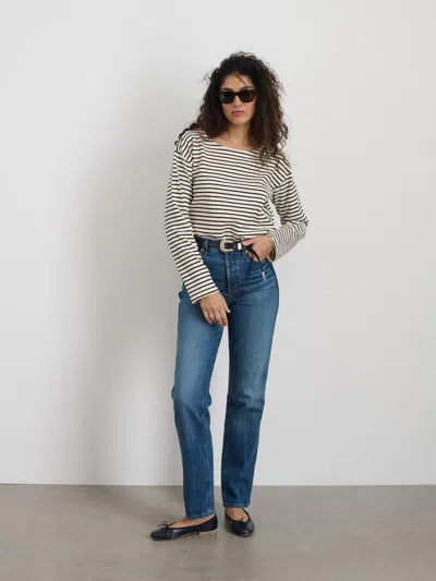 Alex Mill Emily Tee In Dark Navy/natural