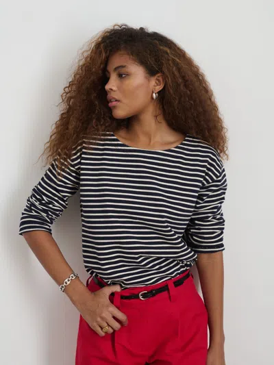 Alex Mill Emily Tee In Stripe In Natural/black