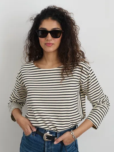 Alex Mill Emily Tee In Dark Navy/natural