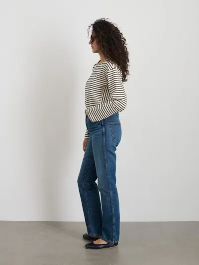 Alex Mill Emily Tee In Dark Navy/natural