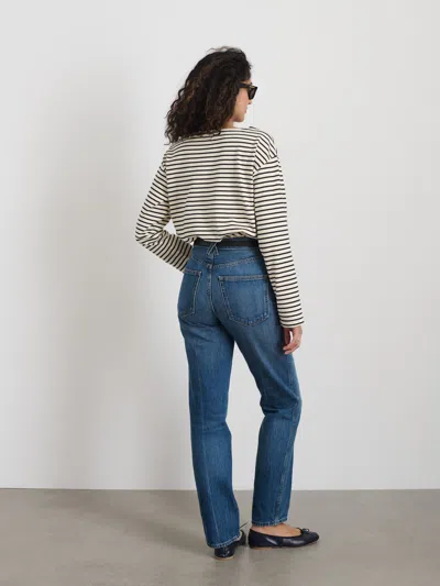 Alex Mill Emily Tee In Dark Navy/natural