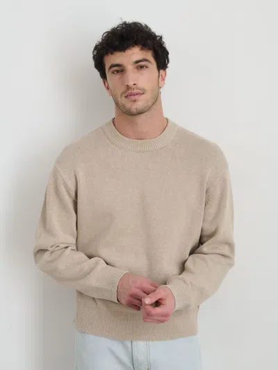 Alex Mill Gabriel Crewneck Sweater In Cotton Linen In Heather Sand