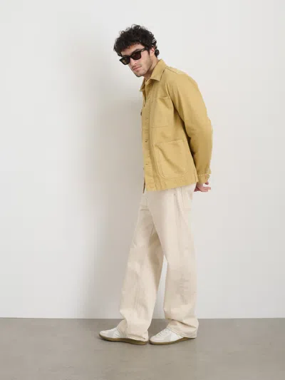 Alex Mill Garment Dyed Work Jacket In Recycled Denim In Beeswax