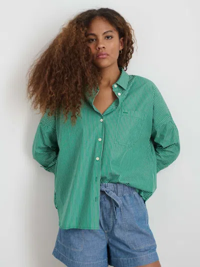 Alex Mill Jo Shirt In Stripe In Green/white